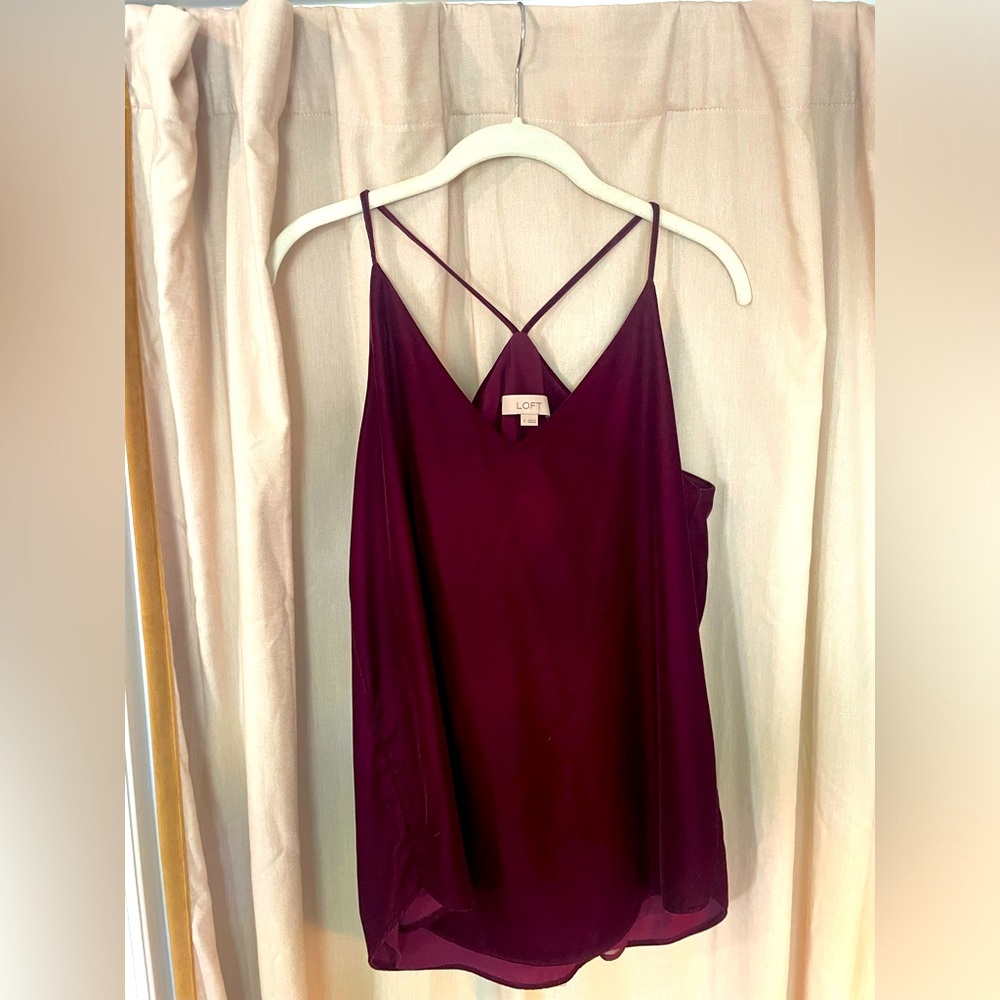 Velvet tank top - burgundy red